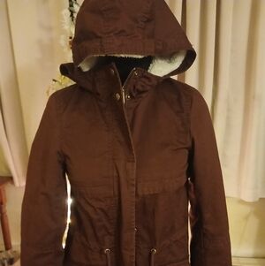 Women's Chocolate Utility Jacket with Hood